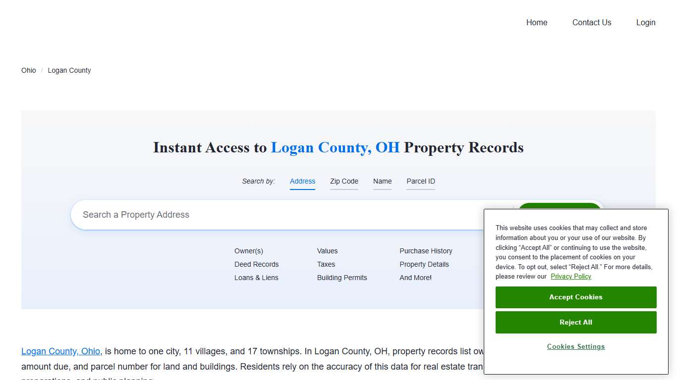 Logan County, OH Property Records Owners, Deeds, Permits
